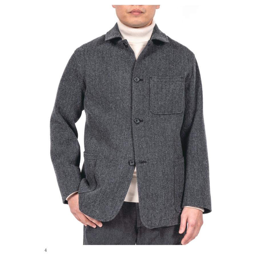 ご予約 / WORKERS ワーカーズ Cotton RAF Sweater, Faded Black 9月お