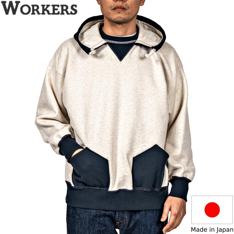 WORKERS ワーカーズ Atozuke Parka, 2-Tone/Oatmeal x Fade Blk 後付け 
