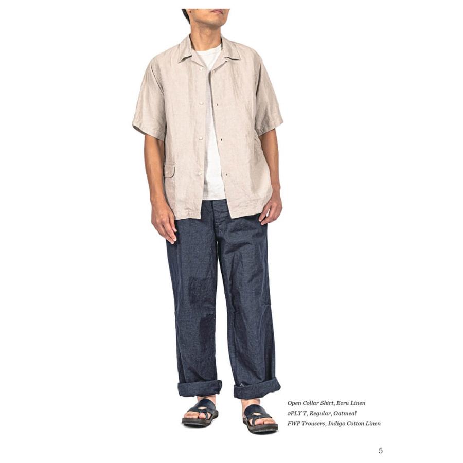 ご予約 / WORKERS ワーカーズ FWP Trousers, Indigo Cotton Linen 4月
