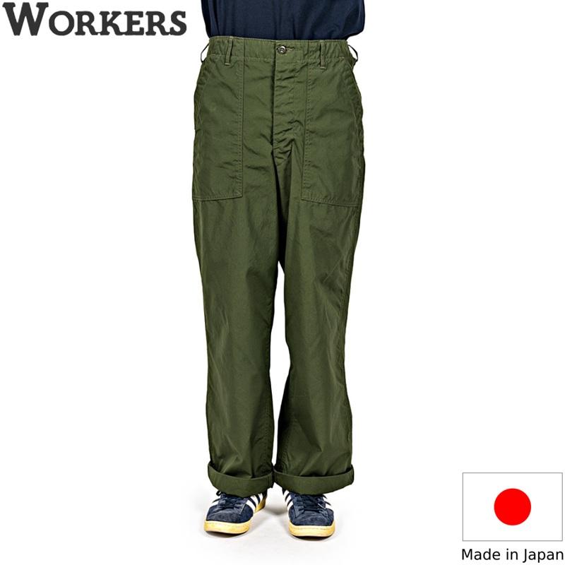WORKERS ワーカーズ Baker Pants, Trace MIL-838-D, OD Poplin