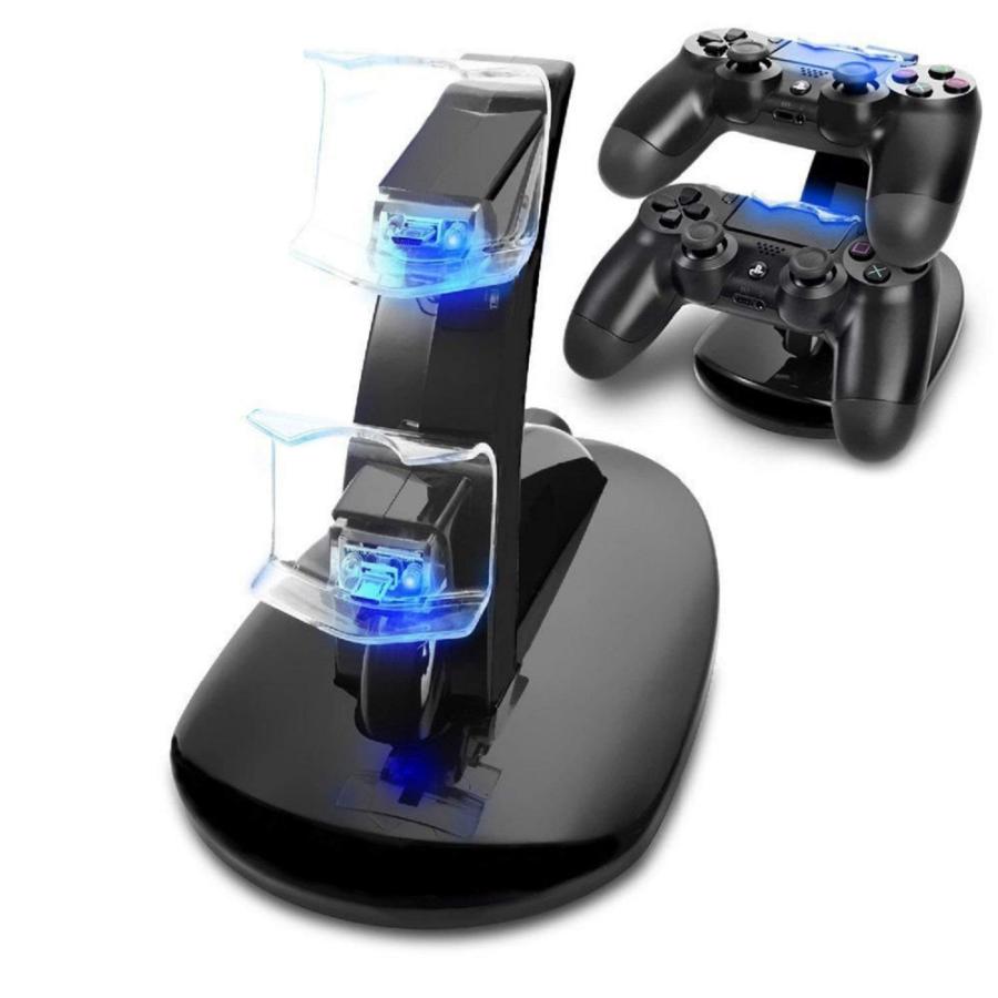 コントローラー充電器ドックledデュアルusb Ps4充電スタンドステーションクレードルfor Sony Playstation 史上一番安い Ps4 スリムコントローラー Pro 4 Ps4