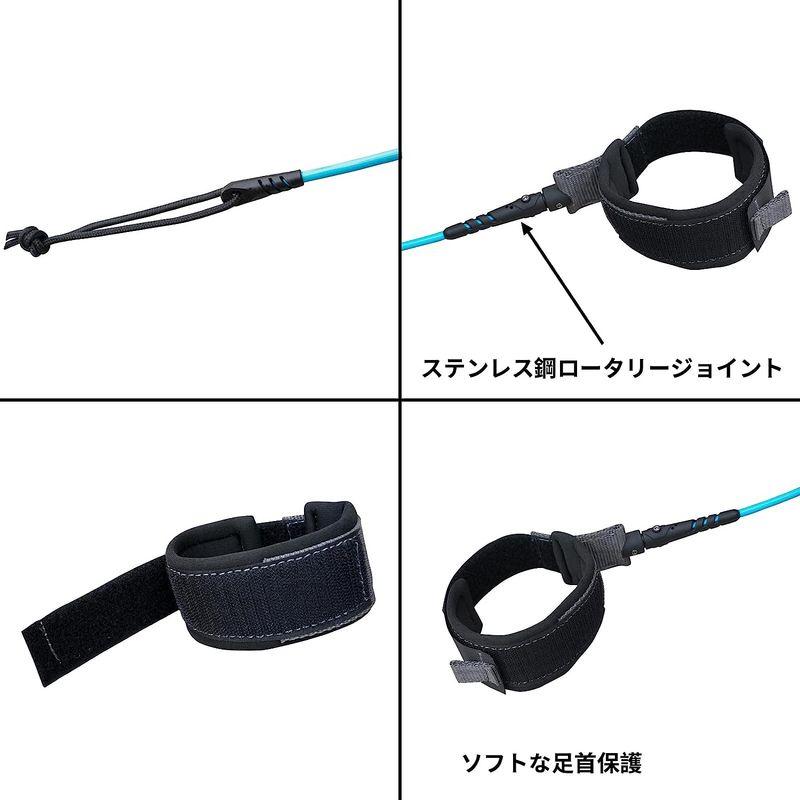 絶品】IBoardサーフボードリーシュ、ロングボード、パドルボード、サーフボード用ストレートロープシングルターンサーフリーシュ5.5mm交換6 サーフィン、ボディボード リーシュコード サーフィン サーフィン用品 6ft 5.5mm サーフィン リーシュコード 耐久 長時間使用 ショートボード用 サーフィン安