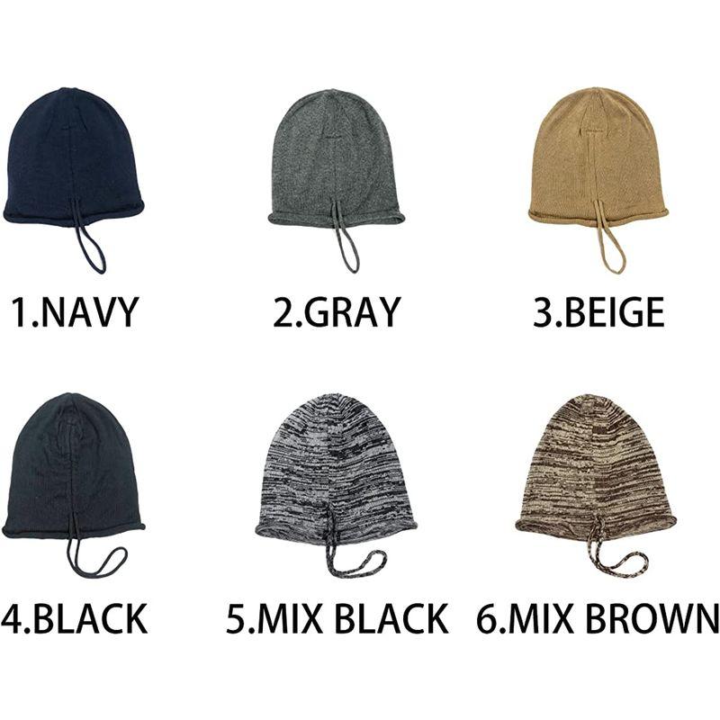 ベーシックエンチ Solid Strings Knit Cap ニット帽 帽子 大きめ対応 薄手 フリーサイズ レディース メンズ ネイビー｜quvmall2｜06