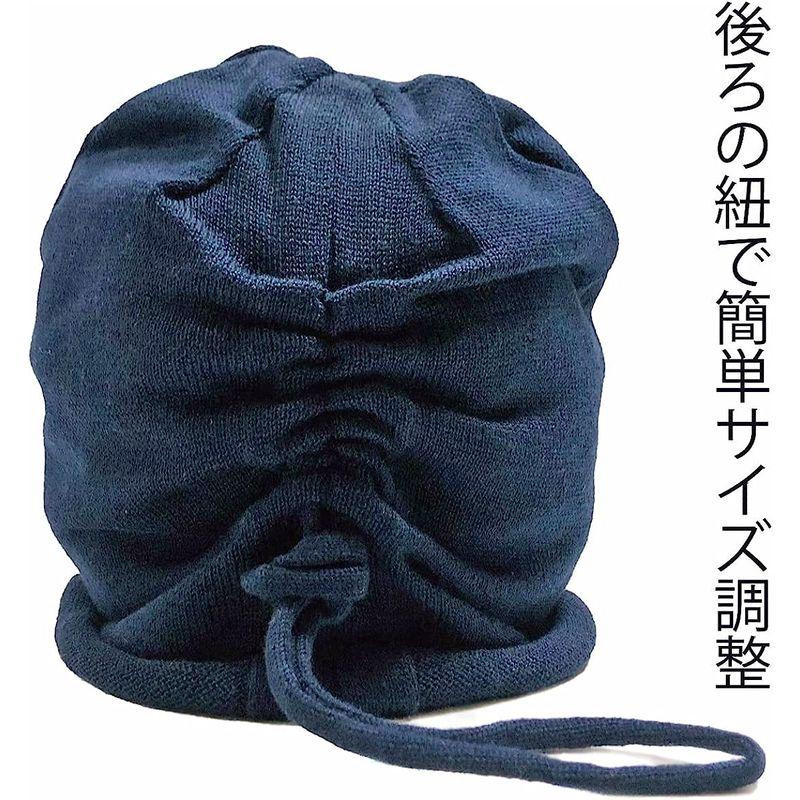 ベーシックエンチ Solid Strings Knit Cap ニット帽 帽子 大きめ対応 薄手 フリーサイズ レディース メンズ ネイビー｜quvmall2｜08