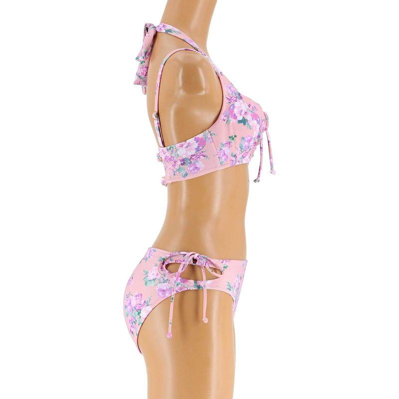 三愛水着楽園 水着 ワコール共同開発 (C~Iカップ対応) ワイヤー入り Floralグラマラスフィット ビキニ レディース PI‐ピンク 水着 ワコール共同開発 Iカップ対応 ワイヤー入り Floralグラマラスフィット ビキニ レディース PI‐ピンク SIZE