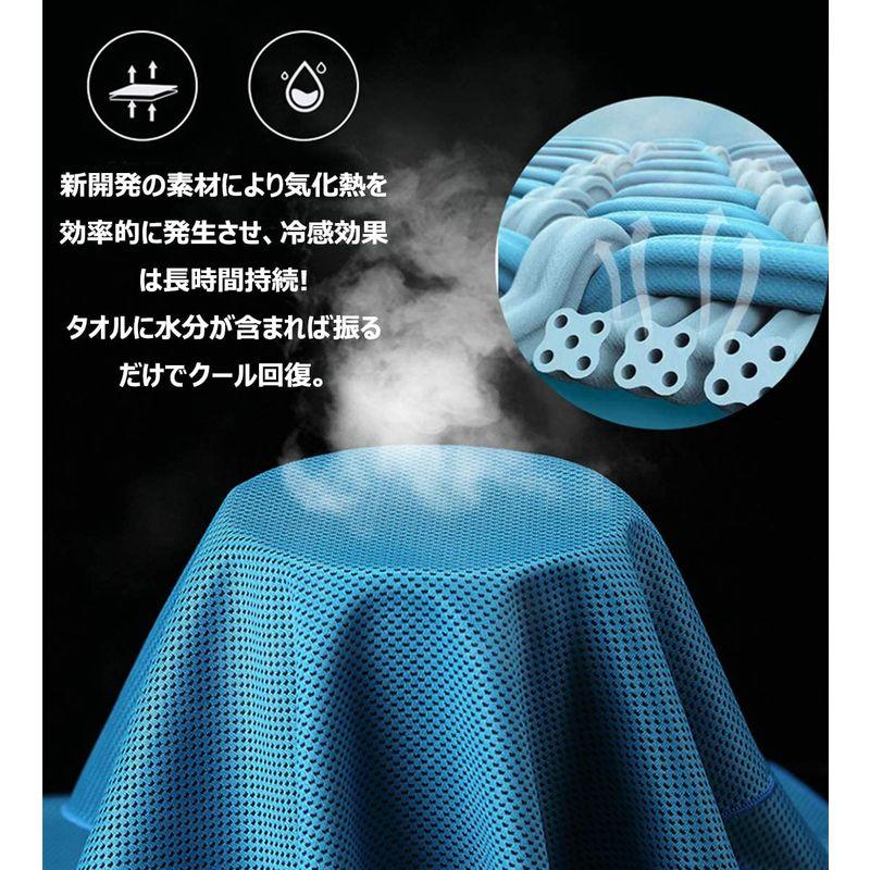 冷却タオル スポーツタオル 冷感タオル 速乾タオル 超クール UVカット 吸水 速乾 軽量 アウトドア (グリーン＋グレイ, ２枚セット)｜quvmall2｜02