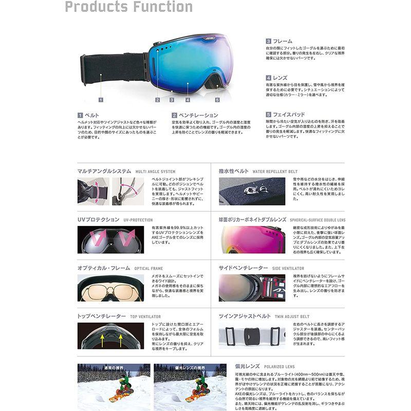 最大77%OFFクーポン アックス(AXE) スノーボードゴーグル AX220‐ST AX220-ST ブラック×オレンジ BK ゴーグル、サングラス AXE アックス スノボゴーグル スキー 雪山 スノボ
