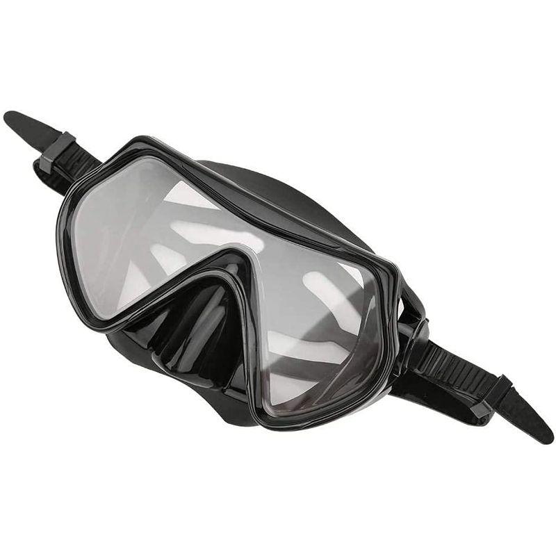 シュノーケルマスク 柔らかいシリコン 強化ガラス 曇り防止 広い視野 軽量 潜水 水泳 180×105×100mm ブラック｜quvmall2｜02