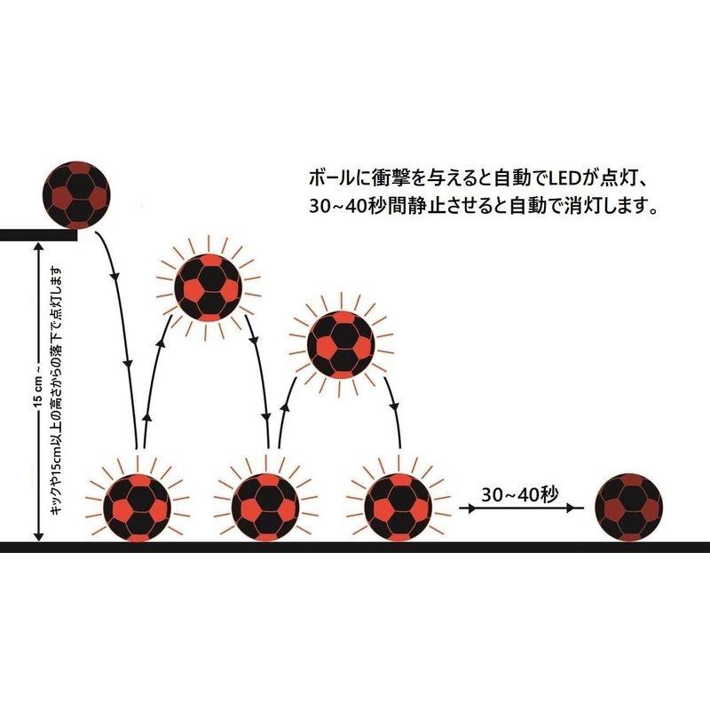 光るサッカーボール 5号球 選べる3カラー NIGHTMATCH ナイトマッチ LED ライトアップ サッカーボール フリースタイル フット｜quvmall2｜04