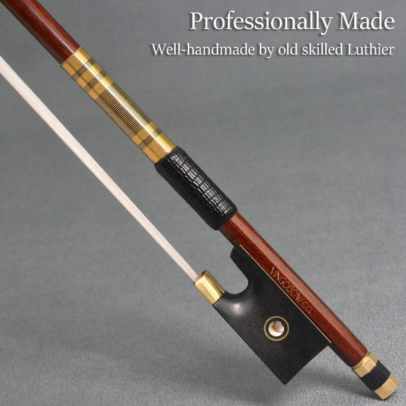 人気モデルペルナンブコ・ヴァイオリン弓 4/4サイズ 真鍮フィッティング 甘美な音 なモデル Pernambuco Violin Bow｜quvmall2｜02