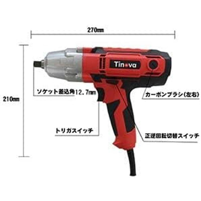 TINOVA 電動ACインパクトレンチ 100V家庭用電源 タイヤ交換 ガレージ