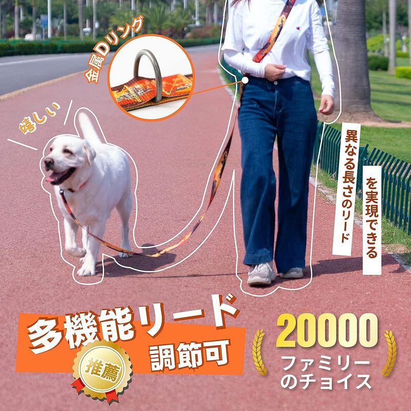 JC HOUSE 犬 リード 中型犬 大型犬専用 肩掛けリード 6in1 多機能リード 訓練 散歩 犬用リード 長さ2.5m 頑丈 高強度材｜quvmall2｜05