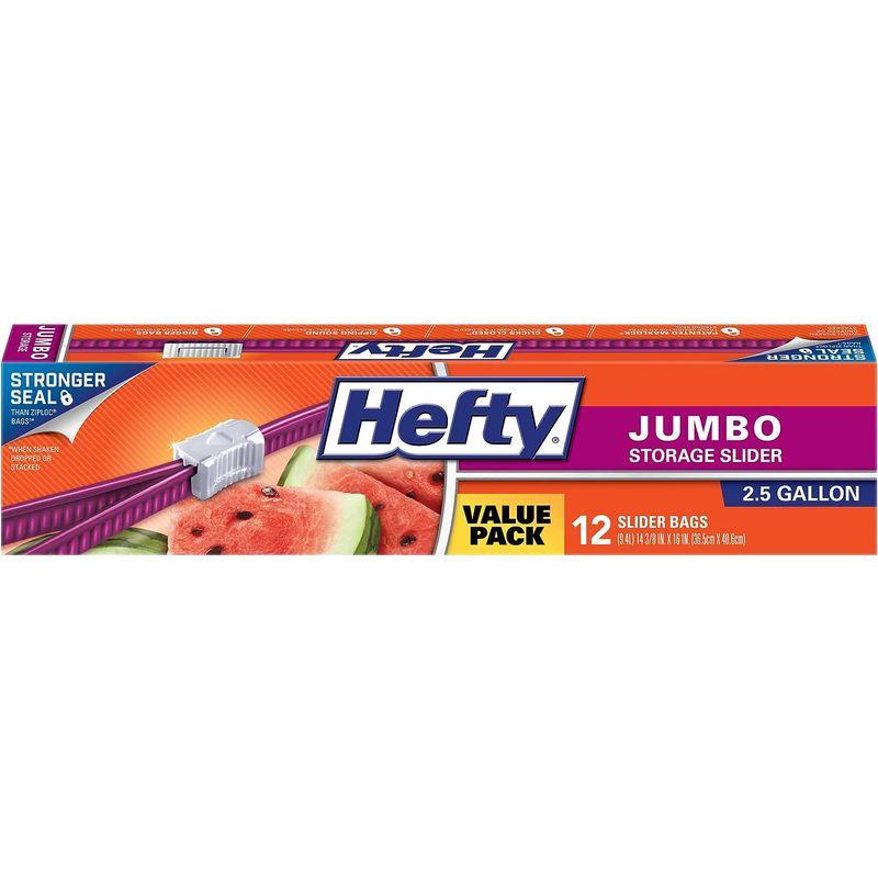 Hefty Slider Storage Bags, Jumbo, 12 Count(Packaging May Vary) by Heft｜quvmall2｜08