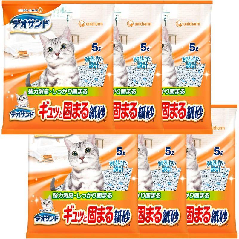 まとめ買いデオサンド 猫用 サンド ギュッと固まる 紙砂 30L(5L×6) おしっこ ペット用品 ユニチャーム｜quvmall2｜03