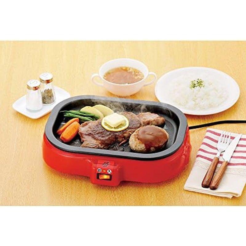 HOME SWAN 着脱式 電気たこ焼き器 平プレ付 SNT-80 レッド 330×255×80｜quvmall2｜02