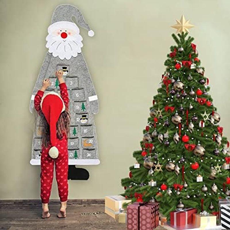 クリスマス アドベントカレンダー 24日間 壁掛け クリスマス 飾りクリスマスツリー タペストリー 飾り付け お菓子入れ バッグ あどべんと｜quvmall2｜04