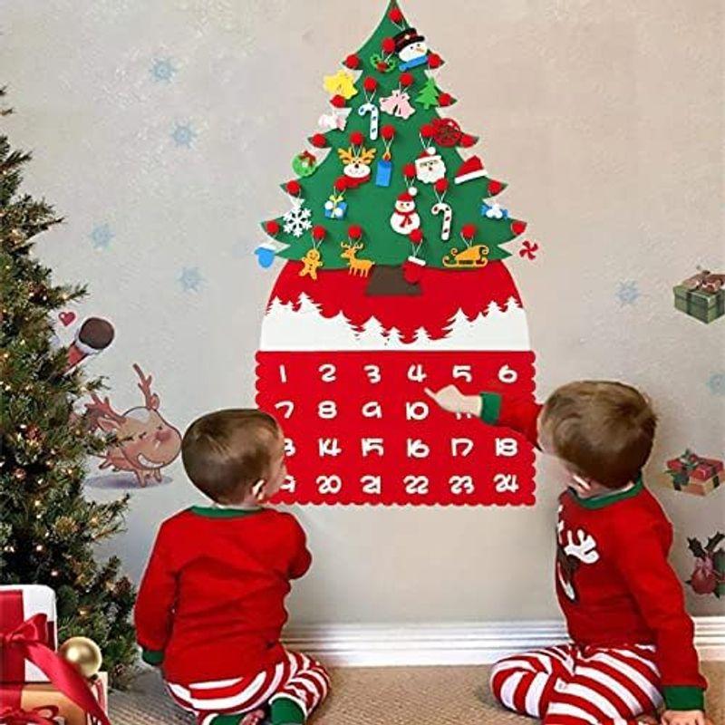 クリスマス アドベントカレンダー 24日間 壁掛け クリスマス 飾りクリスマスツリー タペストリー 飾り付け お菓子入れ バッグ あどべんと｜quvmall2｜08