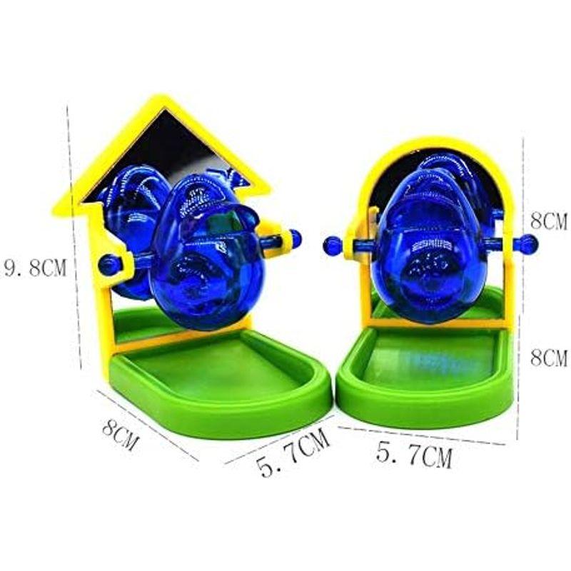 鳥の餌入れ 知育玩具 小鳥給餌器おもちゃ 鏡 ミラー 回転トレーニングおやつボールインコのおもちゃ 知育フォージング 小鳥噛むおもちゃ 鳥フ｜quvmall2｜03
