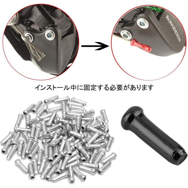 Saipor 180個 自転車用 シフター ブレーキ ケーブル チップ キャップ エンド クリンプ ロードバイクとマウンテンバイク用｜quvmall2｜09