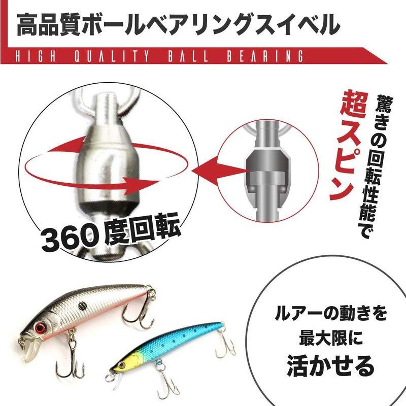 L-park スイベル サルカン スナップ付き ボールベアリングスイベル スナップ 高強度 ステンレス 製 30個入 (#0(2.2cm))｜quvmall2｜02