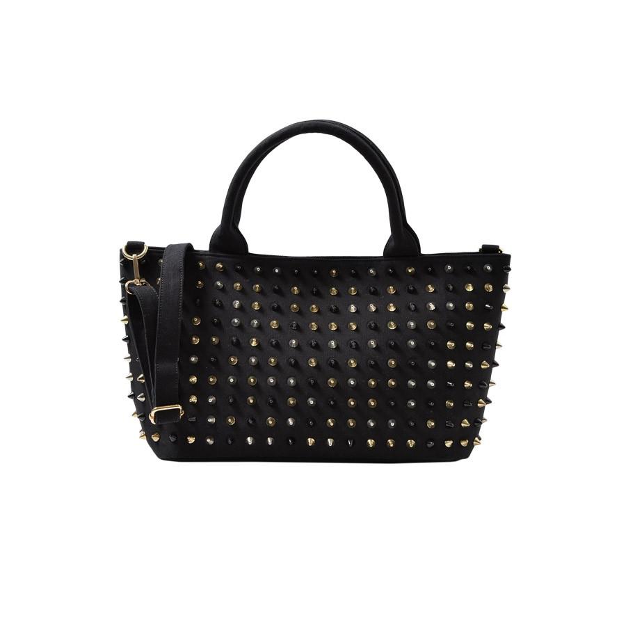 トートバッグ メンズ スタッズ 3way キャンバス カジュアル 黒 迷彩 春