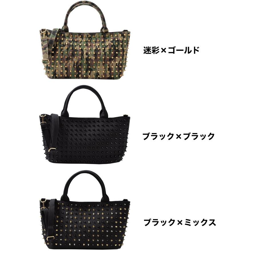 トートバッグ メンズ スタッズ 3way キャンバス カジュアル 黒 迷彩 春