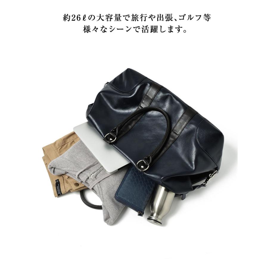 大きいサイズ 旅行用ボストンバッグ メンズ   PUレザー バイカラー カジュアル 茶色 紺 黒 春 夏 秋 冬 |  | 05