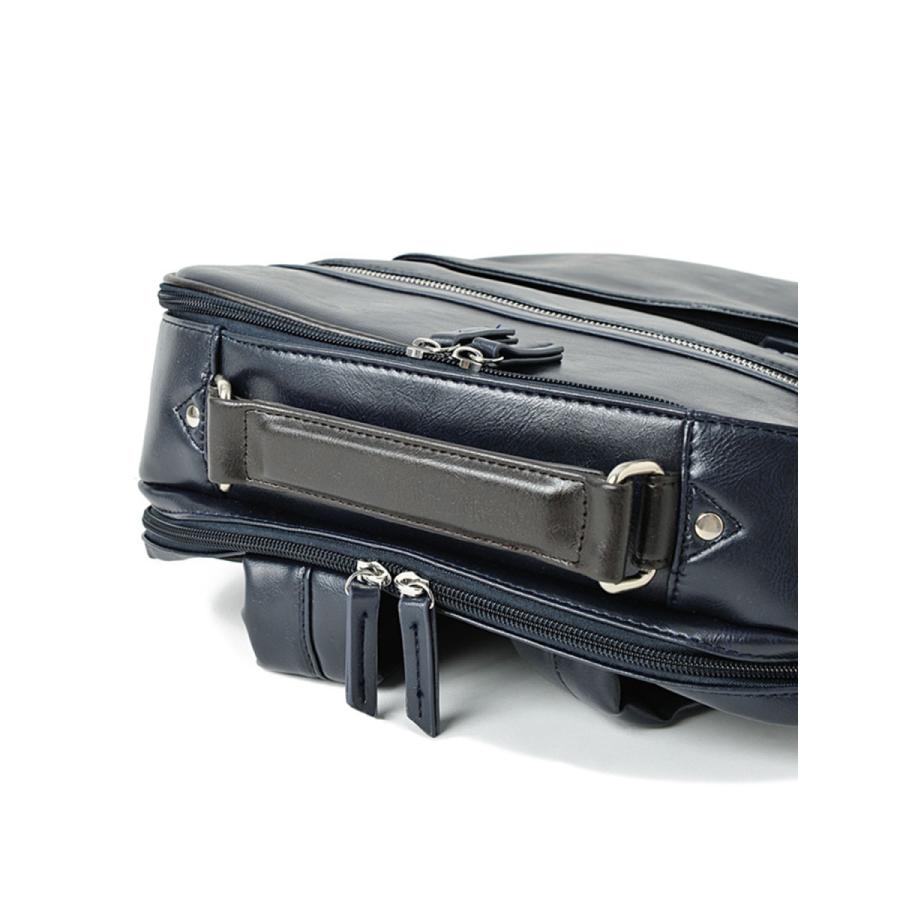 大きいサイズ リュックサック デイパック メンズ   PUレザー バイカラー カジュアル 茶色 紺 黒 春 夏 秋 冬 |  | 10