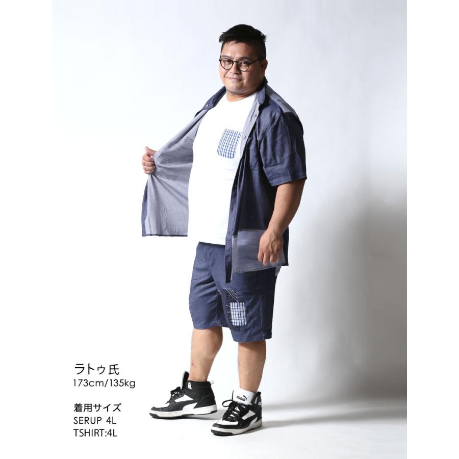 大きいサイズ メンズ ショート ハーフ パンツ 短パン 2L 3L 4L ストレッチ デニムハーフパンツ 青 紺 春 夏 秋 Beluca ユニセックス カジュアル |  | 17