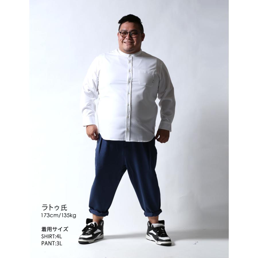 大きいサイズ 長袖シャツ ユニセックス 2L 3L 4L 白 黄 春 夏 秋 冬 ストレッチ ノンアイロン バンドカラーシャツ Beluca ベル―カ 白鯨 はくげい |  | 13