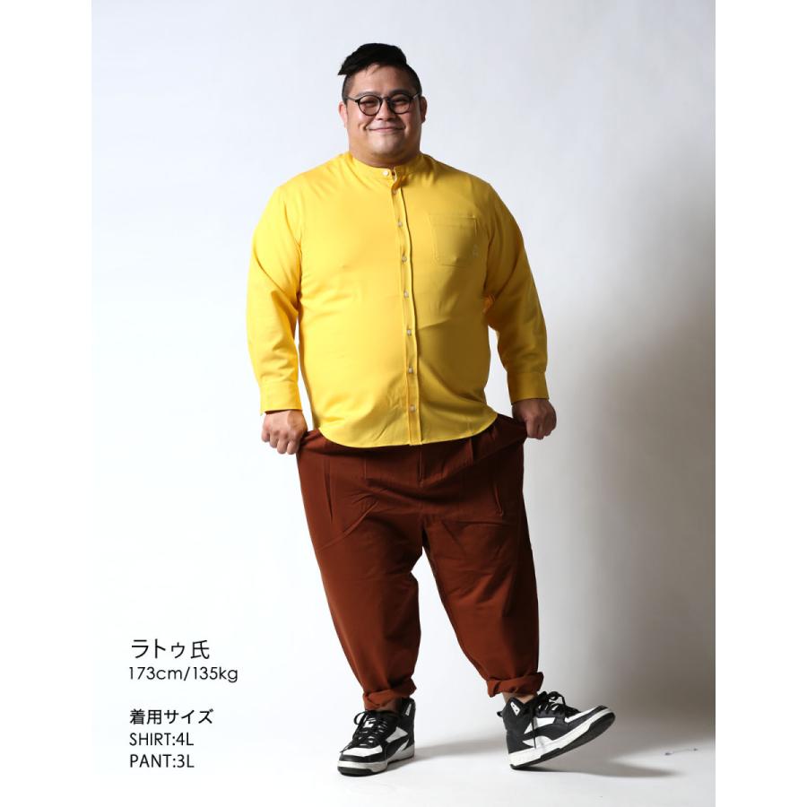 大きいサイズ 長袖シャツ ユニセックス 2L 3L 4L 白 黄 春 夏 秋 冬 ストレッチ ノンアイロン バンドカラーシャツ Beluca ベル―カ 白鯨 はくげい |  | 17