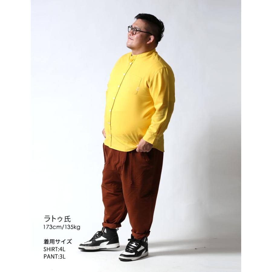 大きいサイズ 長袖シャツ ユニセックス 2L 3L 4L 白 黄 春 夏 秋 冬 ストレッチ ノンアイロン バンドカラーシャツ Beluca ベル―カ 白鯨 はくげい |  | 18