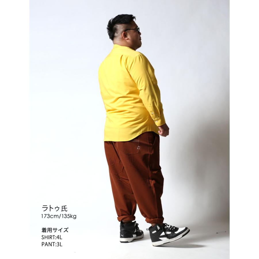 大きいサイズ 長袖シャツ ユニセックス 2L 3L 4L 白 黄 春 夏 秋 冬 ストレッチ ノンアイロン バンドカラーシャツ Beluca ベル―カ 白鯨 はくげい |  | 19