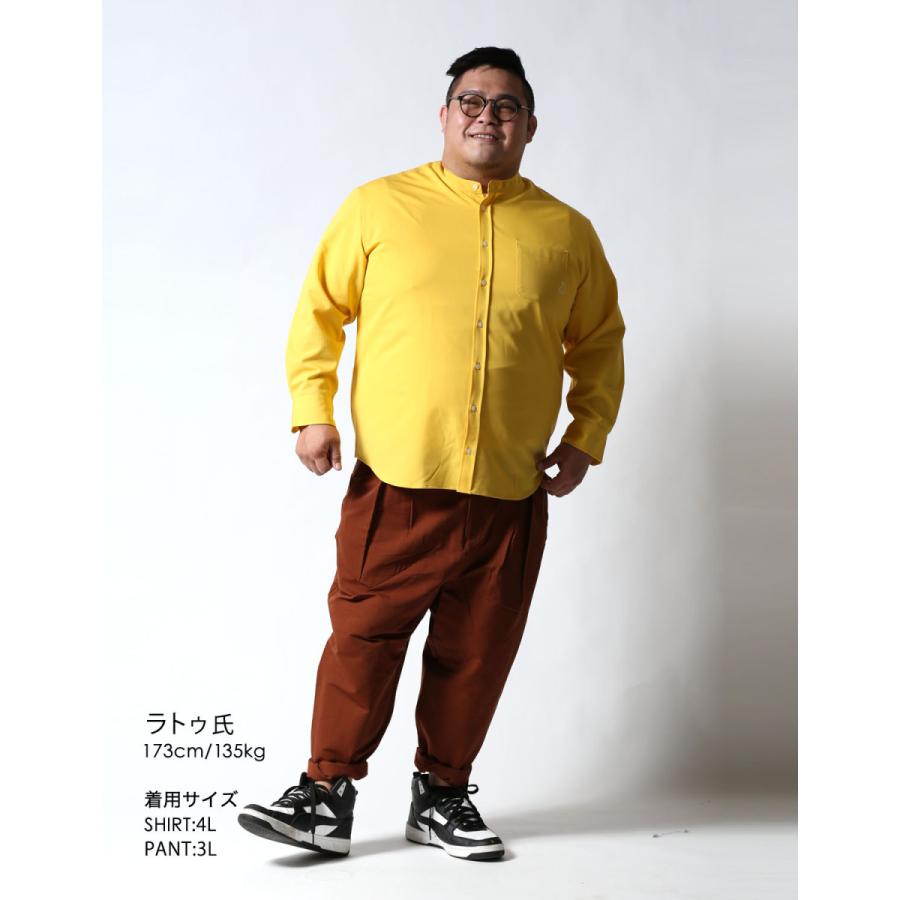 大きいサイズ 長袖シャツ ユニセックス 2L 3L 4L 白 黄 春 夏 秋 冬 ストレッチ ノンアイロン バンドカラーシャツ Beluca ベル―カ 白鯨 はくげい |  | 20
