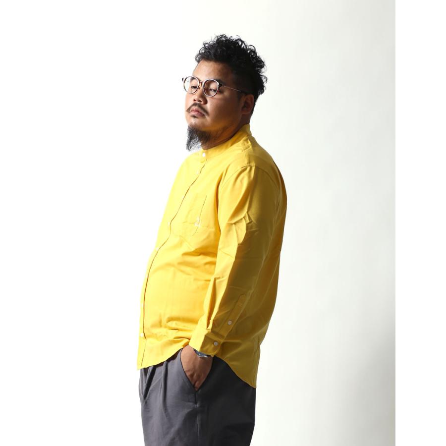 大きいサイズ 長袖シャツ ユニセックス 2L 3L 4L 白 黄 春 夏 秋 冬 ストレッチ ノンアイロン バンドカラーシャツ Beluca ベル―カ 白鯨 はくげい |  | 11