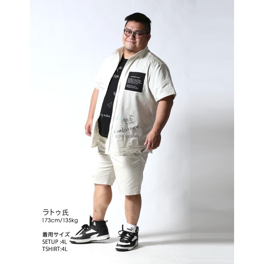 大きいサイズ メンズ  ショート ハーフ パンツ 短パン 2L 3L 4L 白 黒 春 夏 秋 Beluca ポケット刺繍 エコーロケーション ユニセックス カジュアル |  | 15