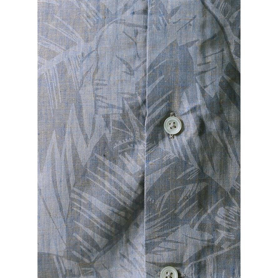 大きいサイズ 長袖シャツ カジュアルシャツ メンズ カッタウェイ GALLIPOLI(ガリポリ) ボタニカル柄 リネン 2L 3L 4L カジュアル 青 春 夏 |  | 06