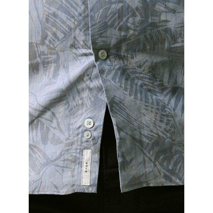 大きいサイズ 長袖シャツ カジュアルシャツ メンズ カッタウェイ GALLIPOLI(ガリポリ) ボタニカル柄 リネン 2L 3L 4L カジュアル 青 春 夏 |  | 07