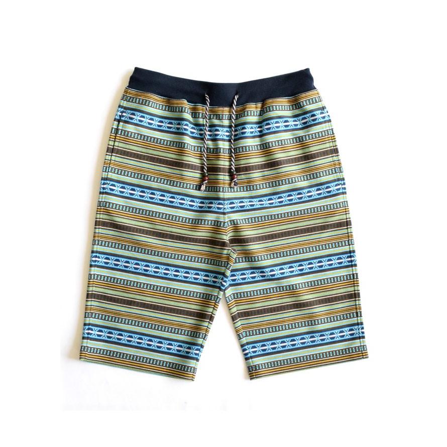 大きいサイズ ショート ハーフパンツ メンズ ウエストゴム 半ズボン 短パン サーフ ネイティブ柄  ルームウェア 海  紺 茶 緑 春 夏 2L 3L 4L 5L |  | 03