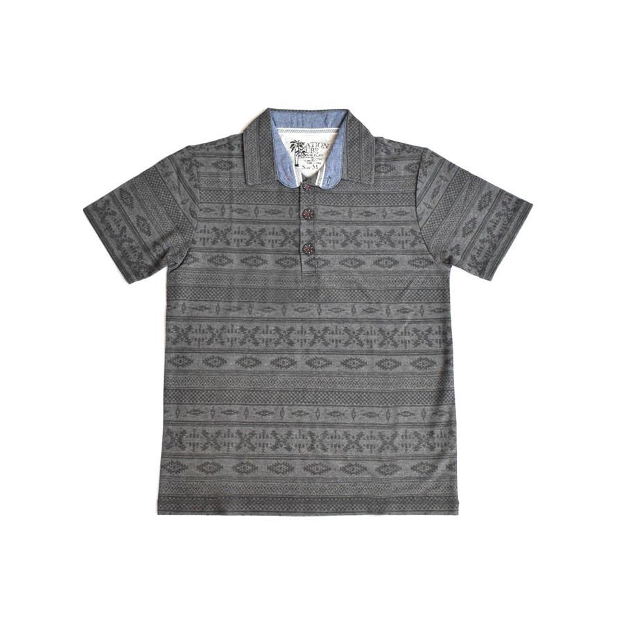 大きいサイズ ポロシャツ メンズ 梨地 半袖 ボタニカル エスニック柄 通気性 カジュアル お洒落 白 紺 グレー 春 夏 秋 2L 3L 4L 5L |  | 03