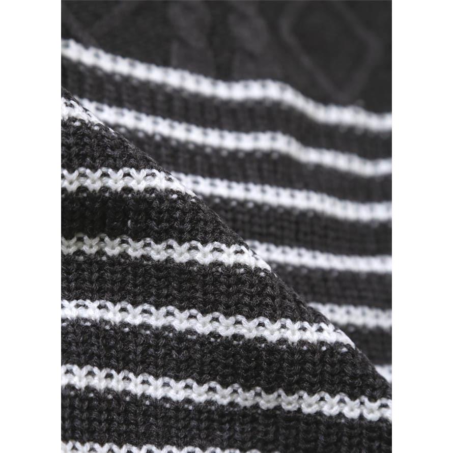 大きいサイズ ニット セーター メンズ Uネック ニット ケーブル編み ボーダー カジュアル グレー 紺 秋 冬 2L 3L 4L |  | 07