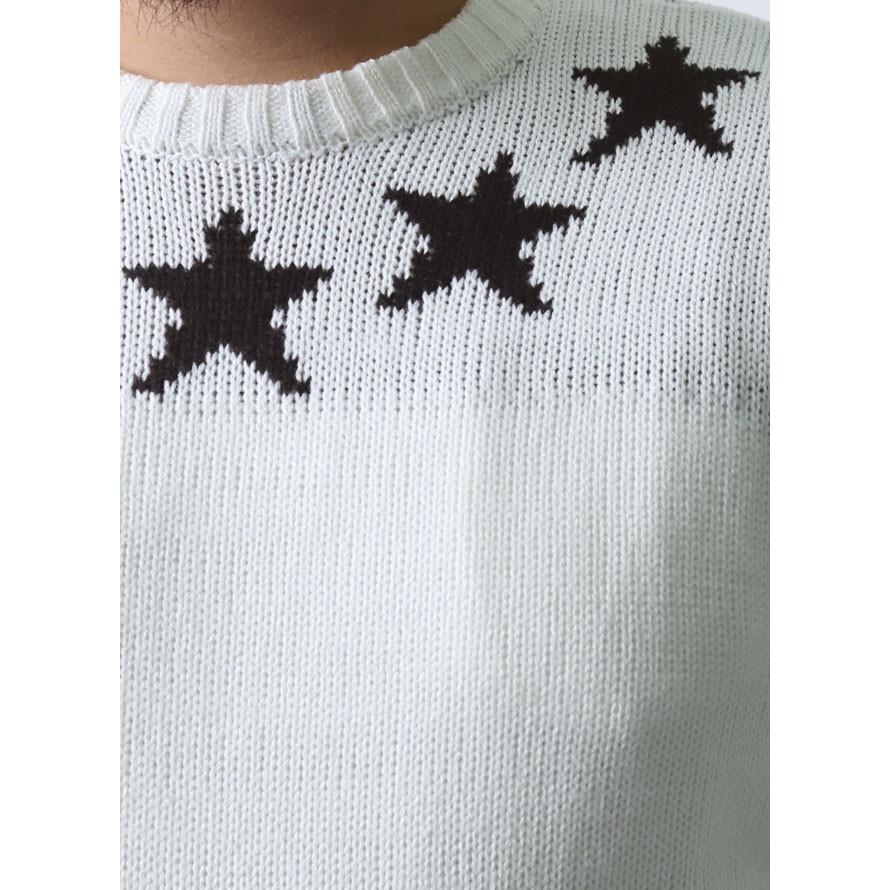 大きいサイズ ニット セーター メンズ ジャカード 星柄 アクリル
