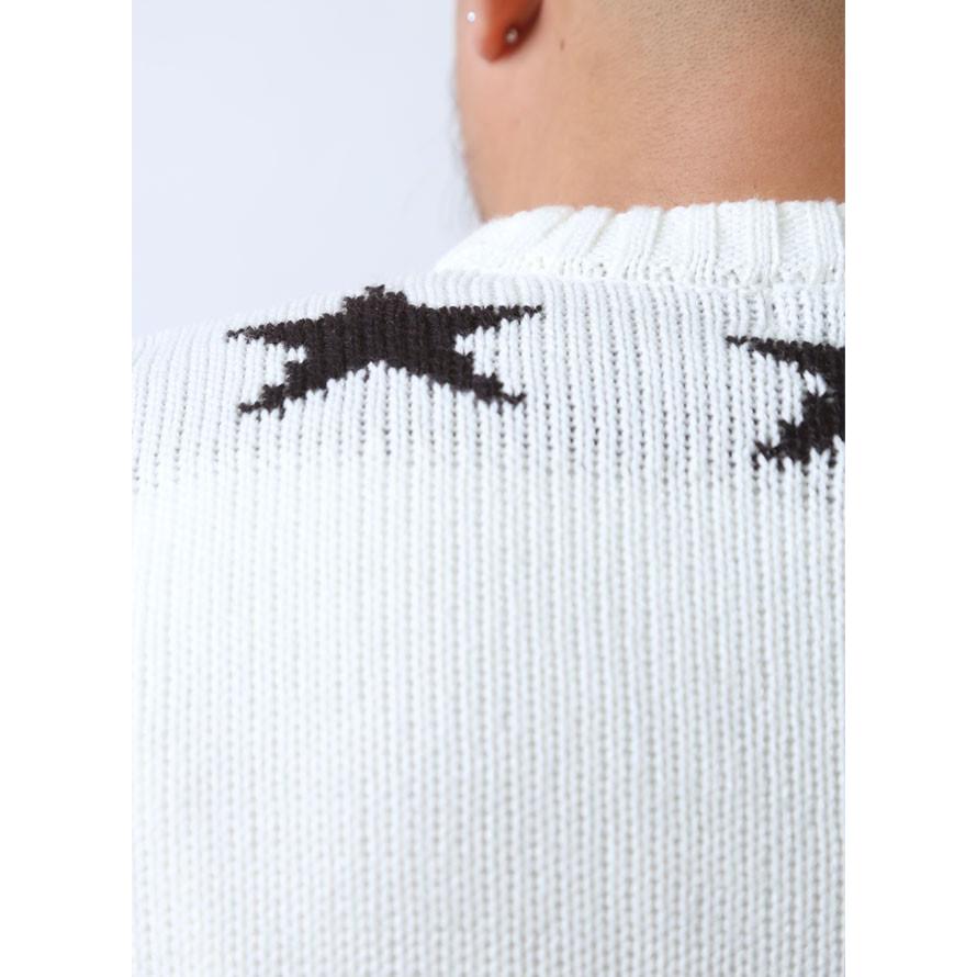 大きいサイズ ニット セーター メンズ ジャカード 星柄 アクリル