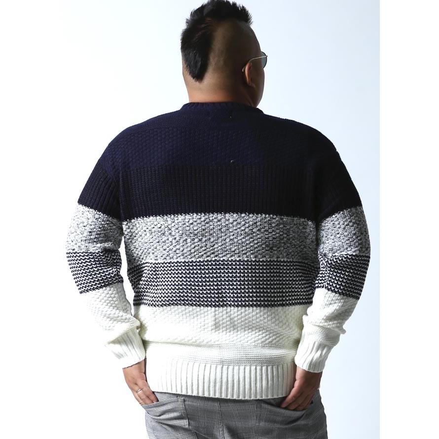 大きいサイズ ニット セーター メンズ 編み変え グラデ アクリル ワッフル 3L 4L 5L カジュアル 紺 赤 秋 冬 |  | 07