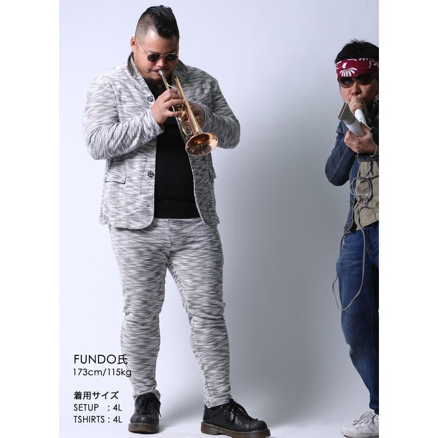 大きいサイズ カジュアルスーツ メンズ イタリアン襟 スラブ素材 3L 4L 5Lカジュアル 黒 春 夏 新色登場 |  | 14