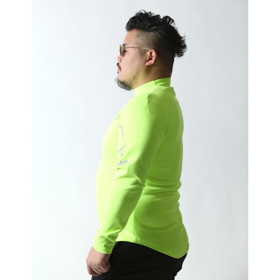 大きいサイズ 長袖Tシャツ カットソー メンズ モックネック BIG