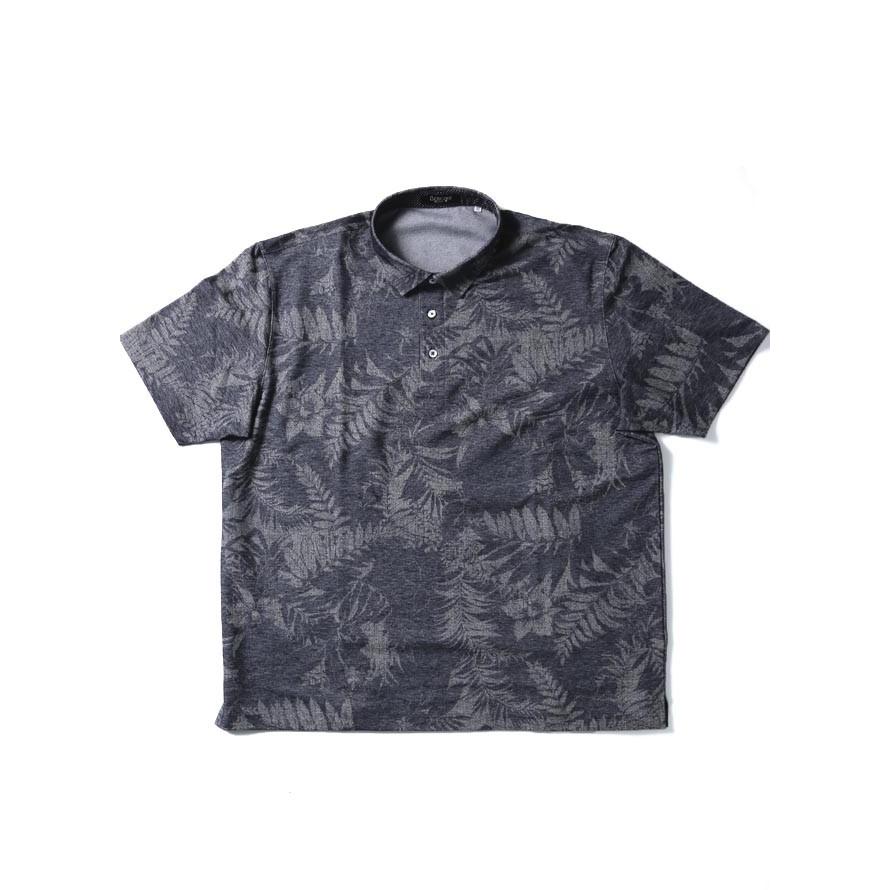 大きいサイズ ポロシャツ メンズ 半袖 barassi(バラシ) ボタニカル柄 ストレッチ機能 日本製 3L カジュアル 紺 春 夏 |  | 01