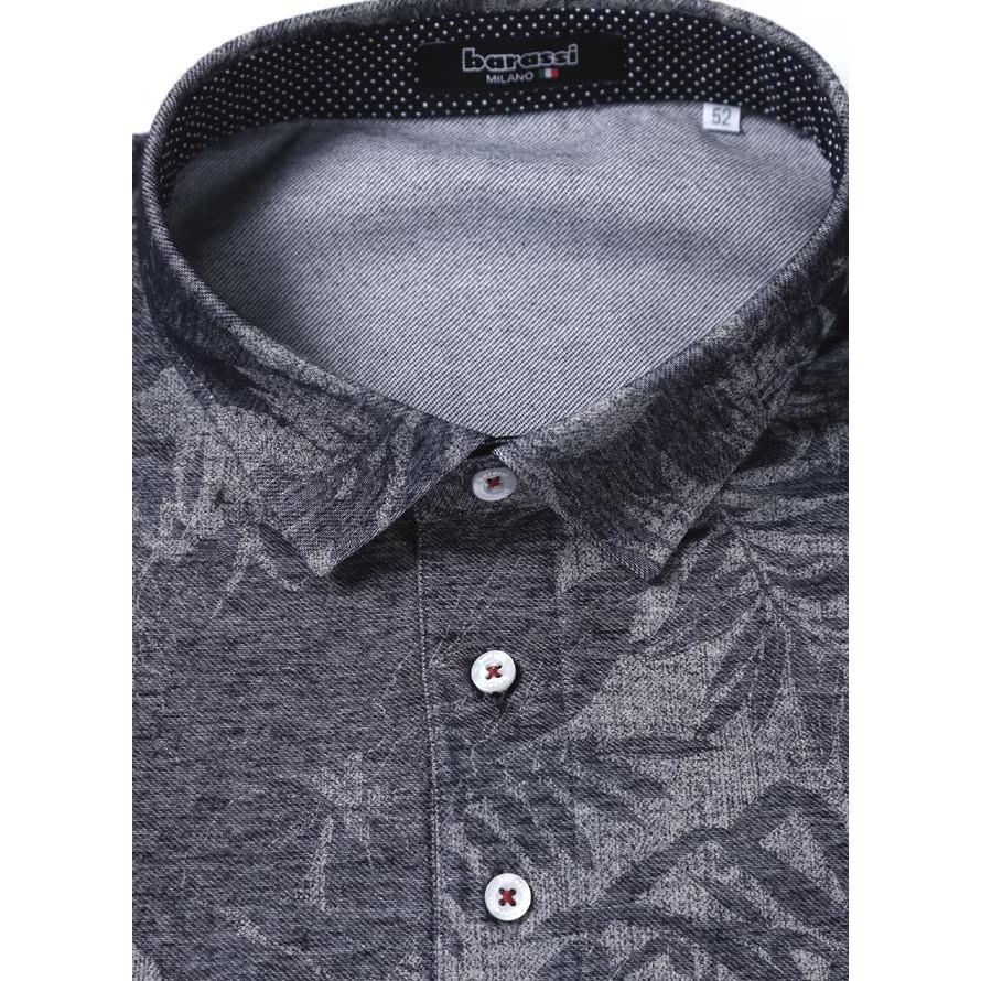 大きいサイズ ポロシャツ メンズ 半袖 barassi(バラシ) ボタニカル柄 ストレッチ機能 日本製 3L カジュアル 紺 春 夏 |  | 02