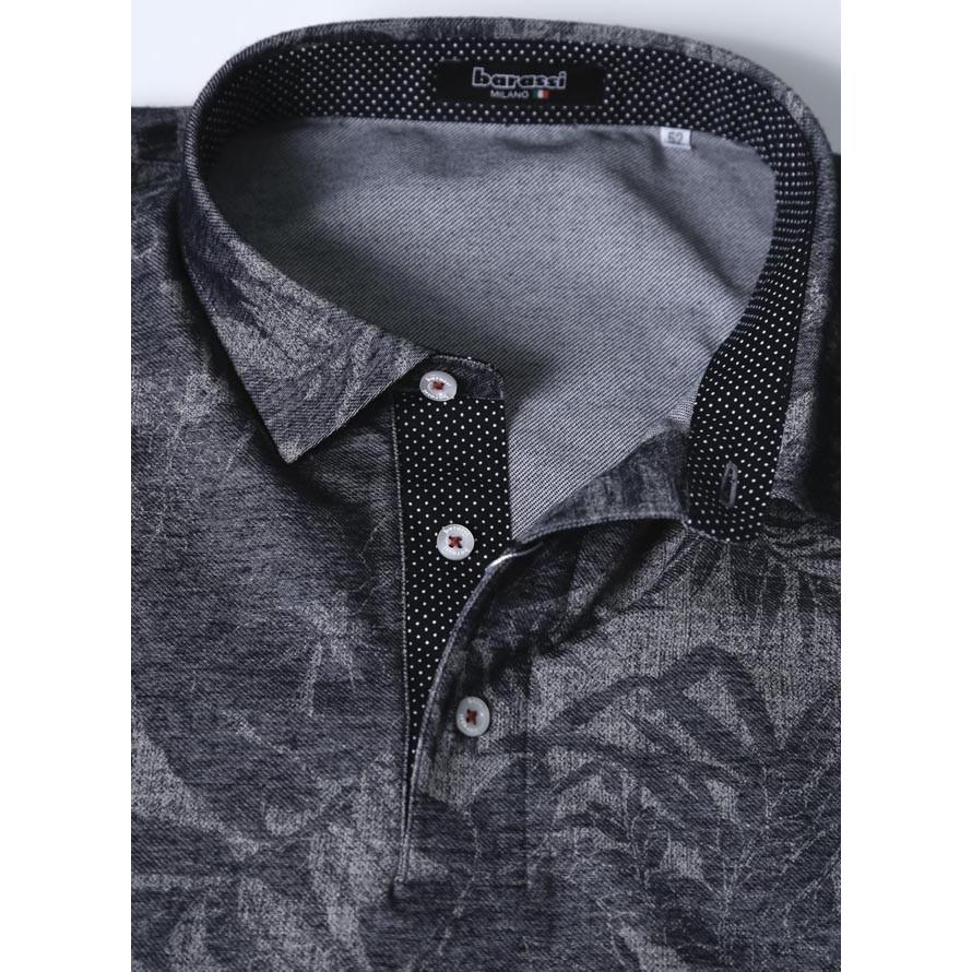 大きいサイズ ポロシャツ メンズ 半袖 barassi(バラシ) ボタニカル柄 ストレッチ機能 日本製 3L カジュアル 紺 春 夏 |  | 03