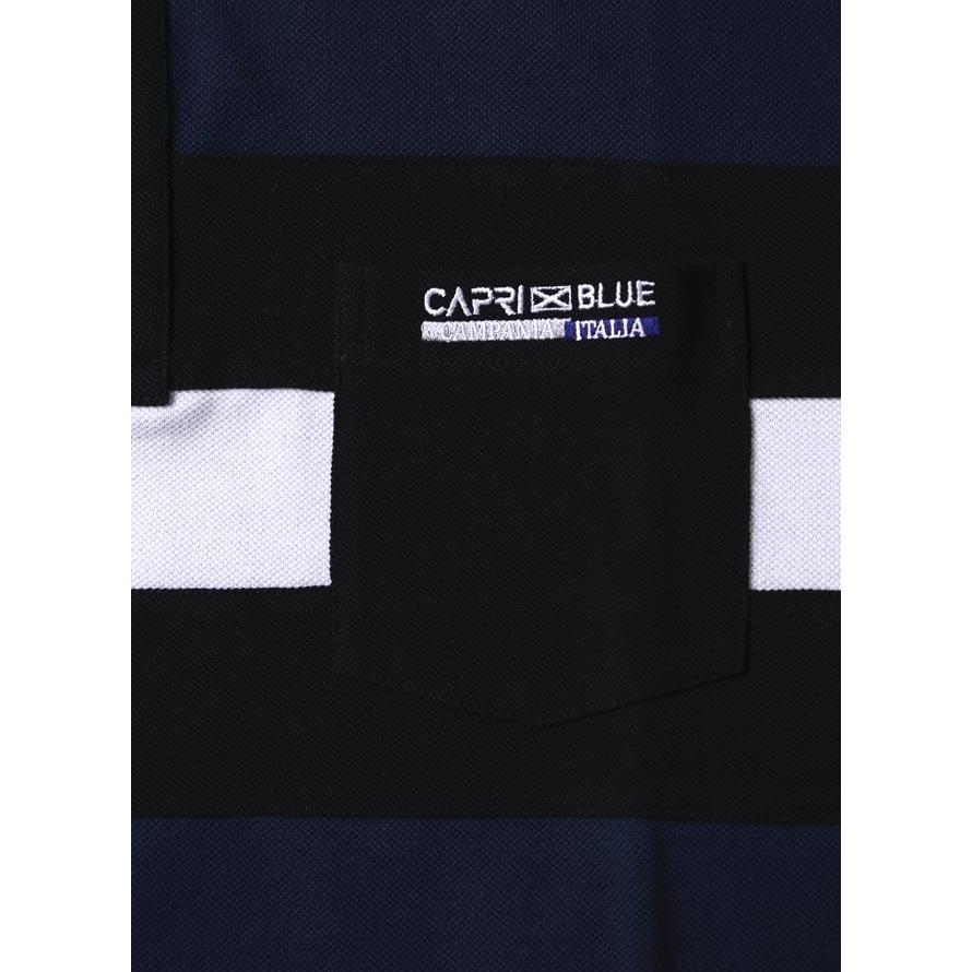 大きいサイズ ポロシャツ メンズ 胸ポケット ニット 3段切り替え CAPRI(カプリ) 刺繍入り 2L 3L カジュアル 紺 春 夏 |  | 03